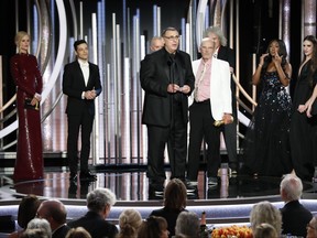 In this handout photo provided by NBCUniversal, Jim Beach accepts the Best Motion Picture – Drama award for  “Bohemian Rhapsody” speak onstage during the 76th Annual Golden Globe Awards at The Beverly Hilton Hotel on January 06, 2019 in Beverly Hills, Calif.  (Paul Drinkwater/NBCUniversal via Getty Images)
