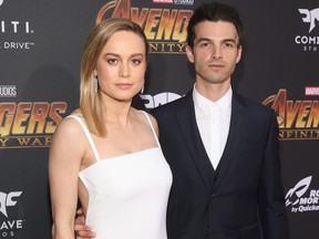 Brie Larson and musician Alex Greenwald attend the Los Angeles Global Premiere for Marvel Studios? Avengers: Infinity War on April 23, 2018 in Hollywood, Calif.  (Jesse Grant/Getty Images for Disney)