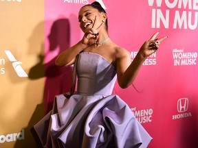 NEW YORK, NEW YORK - DECEMBER 06: Singer Ariana Grande attends the Billboard Women In Music 2018 on Dec. 6, 2018, in New York City.