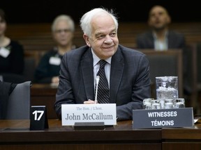 Canada's ambassador to China, John McCallum, waits to brief members of the Foreign Affairs committee regarding China in Ottawa on Friday, Jan. 18, 2019.