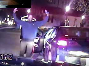 Lawrence Crosby is seen on dashcam video after being pulled over by suburban Chicago police officers.