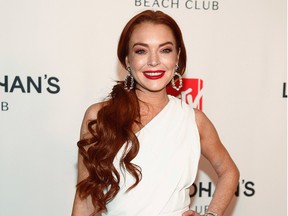 Lindsay Lohan attends MTV's "Lindsay Lohan's Beach Club" series premiere party at Magic Hour Rooftop at The Moxy Times Square on Monday, Jan. 7, 2019, in New York.