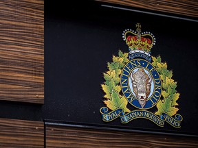 The RCMP logo is seen outside Royal Canadian Mounted Police. (THE CANADIAN PRESS/Darryl Dyck)