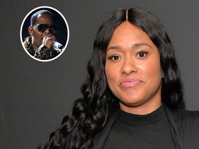 Lisa Van Allen claims singer R. Kelly, inset, plotted to kill her after she stole one of his sex tapes. (Chance Yeh/Getty Images for A+E and AP file photos)