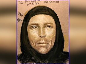 This Thursday, Jan. 3, 2019, sketch provided by the Harris County Sheriff's Office in Houston, Texas, shows an artist's rendition of the suspect in the fatal shooting of seven-year-old Jazmine Barnes on Sunday, Jan. 30, 2018, in Houston.