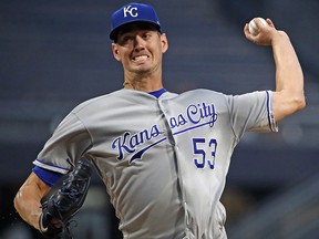 In this Tuesday, Sept. 18, 2018 file photo, Kansas City Royals starting pitcher Eric Skoglund throws against the Pittsburgh Pirates in Pittsburgh. (AP Photo/Gene J. Puskar, File)