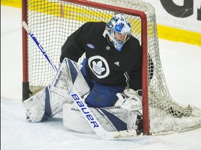 Toronto Maple Leafs goalie Frederik Andersen during practice at the MasterCard Centre in Toronto on Wednesday Jan. 9, 2019. (Ernest Doroszuk/Toronto Sun/Postmedia)