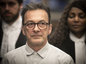 Michel Cadotte at the Montreal courthouse on Feb 7. He is charged with second-degree murder in the death by suffocation of his wife, Jocelyne Lizotte.