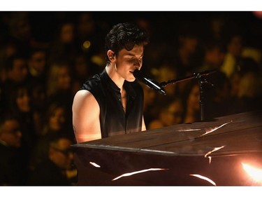 LOS ANGELES, CA - FEBRUARY 10:  Shawn Mendes performs onstage during the 61st Annual GRAMMY Awards at Staples Center on February 10, 2019 in Los Angeles, California.