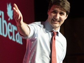 Prime Minister Justin Trudeau speaks at a meeting of the Quebec wing of the Liberal Party of Canada in Quebec City on Jan. 25, 2019.