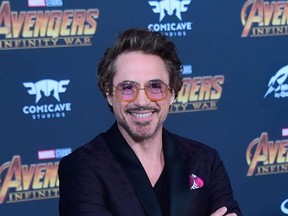 Actor Robert Downey Jr arrives or the World Premiere of the film 'Avengers: Infinity War' in Hollywood, California on April 23, 2018.