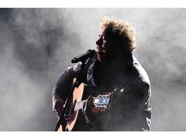 US rapper Post Malone performs onstage during the 61st Annual Grammy Awards on February 10, 2019, in Los Angeles.