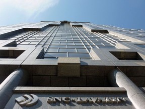 In this file photo taken on April 13, 2012, SNC-Lavalin's headquarters in Montreal.