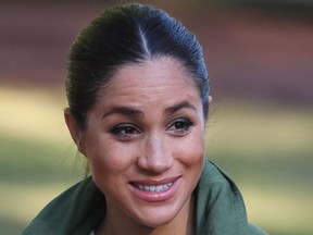 Meghan,  Duchess of Sussex visits the Moroccan Royal Federation of Equestrian Sports to learn more about Morocco's developing programme of supporting children with special needs through equine therapy, on Feb. 25, 2019.