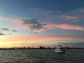 Cotton candy-coloured clouds illuminate the skies over the island of Anegada in the British Virgin Islands. (Ling Hui/Postmedia Netowrk)