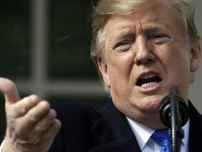 President Donald Trump speaks during an event in the Rose Garden at the White House to declare a national emergency in order to build a wall along the southern border, Friday, Feb. 15, 2019, in Washington.