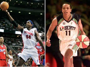 Chris Webber (L) and Teresa Weatherspoon (R) are among 13 finalists for enshrinement later this year into the Basketball Hall of Fame.
