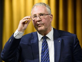 Minister of Border Security and Organized Crime Reduction Bill Blair stands during question period in the House of Commons in West Block on Parliament Hill in Ottawa on Tuesday, Feb. 5, 2019.