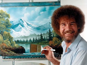 This undated image released by Copyright Bob Ross Inc./The Joy of Painting, shows the late Bob Ross, host of the PBS series "The Joy of Painting."