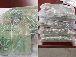 Approximately $20,000 in cash and 0.9 kg of marijuana were seized in Hamilton.