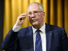 Minister of Border Security and Organized Crime Reduction Bill Blair stands during question period in the House of Commons in West Block on Parliament Hill in Ottawa on Tuesday, Feb. 5, 2019.