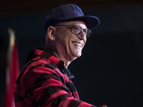 Howie Mandel speaks during a Canada's Walk of Fame ceremony honouring Seth Rogen and Evan Goldberg in Vancouver, on Friday February 15, 2019. Canadian comics are sounding the alarm over an abrupt shift in content on a satellite radio comedy station that many count on as a significant source of income.THE CANADIAN PRESS/Darryl Dyck