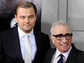 This Feb. 17, 2010, file photo shows actor Leonardo DiCaprio, left, and director Martin Scorsese attending the premiere of "Shutter Island" at The Ziegfeld Theatre, in New York.