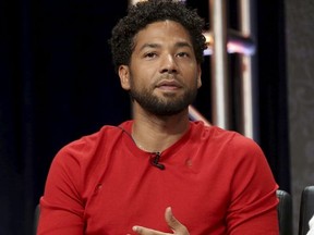 In this Aug. 8, 2017 file photo, Jussie Smollett participates in the "Empire" panel during the FOX Television Critics Association Summer Press Tour at the Beverly Hilton in Beverly Hills, Calif.