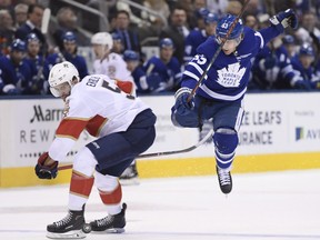 Leafs winger Tyler Ennis, in total, has not played in the past 21 games. He was hurt on Dec. 22 in a game against the New York Rangers. (The Canadian Press)