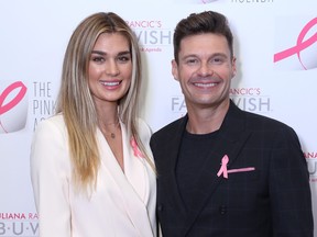 Shayna Taylor and Ryan Seacrest attend The Pink Agenda's Annual Gala at Tribeca Rooftop on Oct. 11, 2018 in New York City.  (Anna Webber/Getty Images for The Pink Agenda)