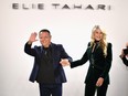 Designer Elie Tahari and Christie Brinkley walk the runway for the Elie Tahari fashion show during New York Fashion Week: The Shows at Gallery II at Spring Studios on Feb. 7, 2019 in New York City.  (Dia Dipasupil/Getty Images for NYFW: The Shows)