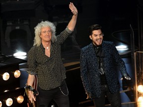 Brian May, left, of Queen and Adam Lambert perform onstage during the 91st Annual Academy Awards at Dolby Theatre on Feb. 24, 2019 in Hollywood, Calif. (Kevin Winter/Getty Images)