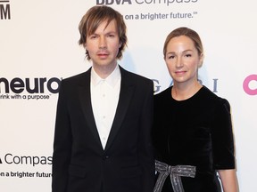 Beck and Marissa Ribisi attend the 25th Annual Elton John AIDS Foundation's Academy Awards Viewing Party at The City of West Hollywood Park on Feb. 26, 2017 in West Hollywood, Calif.  (Frederick M. Brown/Getty Images)
