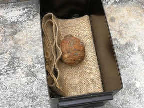 A hand grenade found in a potatoes shipment at a food-processing facility in Hong Kong.