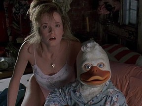 Lea Thomspon and Ed Gale in the 1986 film "Howard the Duck."