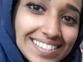 This undated image provided by attorney Hassan Shibly shows Hoda Muthana, an Alabama woman who left home to join the Islamic State after becoming radicalized online. Muthana realized she was wrong and now wants to return to the United States, Shibly, a lawyer for her family said Tuesday, Feb. 19, 2019. (Hoda Muthana/Attorney Hassan Shibly via AP) ORG XMIT: NY251