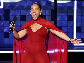 Alicia Keys speaks onstage during the 61st Annual Grammy Awards at Staples Center on Feb. 10, 2019 in Los Angeles.