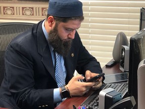 Hassan Shibly, lawyer for 24-year-old Hoda Muthana, poses in his office in Tampa, Florida, on February 20, 2019. (GIANRIGO MARLETTA/AFP/Getty Images)
