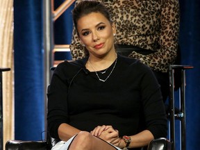 Eva Longoria participates in the "Grand Hotel" panel during the ABC presentation at the Television Critics Association Winter Press Tour at The Langham Huntington on Tuesday, Feb. 5, 2019, in Pasadena, Calif.
