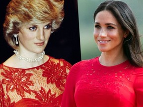 Princess Diana and Meghan Markle. (Getty Images)