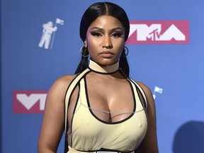 Nicki Minaj poses in the press room at the MTV Video Music Awards in New York on Aug. 20, 2018.