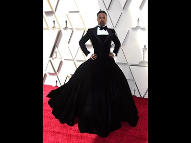 Billy Porter arrives at the Oscars on Sunday, Feb. 24, 2019, at the Dolby Theatre in Los Angeles. (Jordan Strauss/Invision/AP)