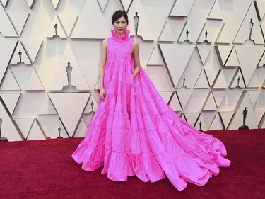 Gemma Chan arrives at the Oscars on Sunday, Feb. 24, 2019, at the Dolby Theatre in Los Angeles. (Jordan Strauss/Invision/AP)