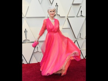 Helen Mirren arrives at the Oscars on Sunday, Feb. 24, 2019, at the Dolby Theatre in Los Angeles. (Jordan Strauss/Invision/AP)