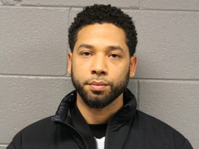 This Feb. 21, 2019 booking photo released by Chicago Police Department shows Jussie Smollett.