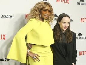 Mary J. Blige and Ellen Page of "The Umbrella Academy," on the red carpet in Toronto on Friday Feb. 15, 2019. Veronica Henri/Toronto Sun/Postmedia Network