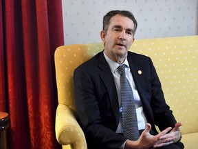 Virginia Gov. Ralph Northam talks during an interview at the Governor's Mansion, Saturday, Feb. 9, 2019 in Richmond, Va.