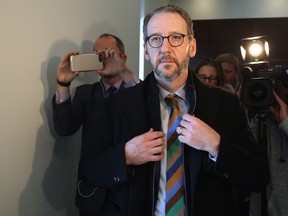 Gerald Butts, former principal secretary to Prime Minister Justin Trudeau, leaves after testifying at the House of Commons justice committee on Parliament Hill on March 6, 2019 in Ottawa. (Dave Chan/Getty Images)