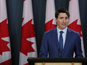 Prime Minister Justin Trudeau attends a news conference on March 7, 2019 at the National Press Theatre in Ottawa. (Dave Chan/Getty Images)