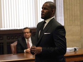 Singer R. Kelly appears in court for a hearing to request that he be allowed to travel to Dubai at the Leighton Criminal Court Building on March 22, 2019 in Chicago, Illinois.